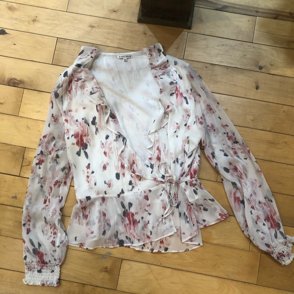Floral Wrap Blouse